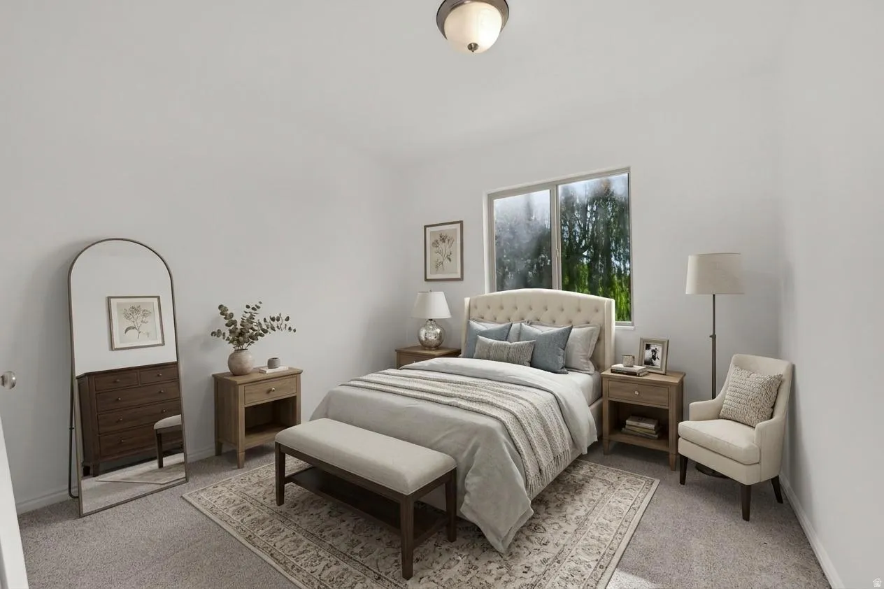 Virtually staged Second Bedroom