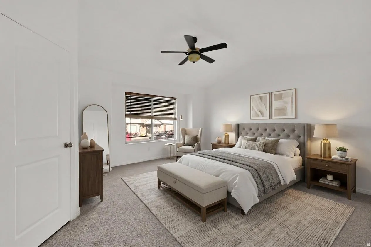 Virtually staged Primary Bedroom