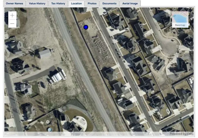 Aerial Image. Property location and surrounding residential development