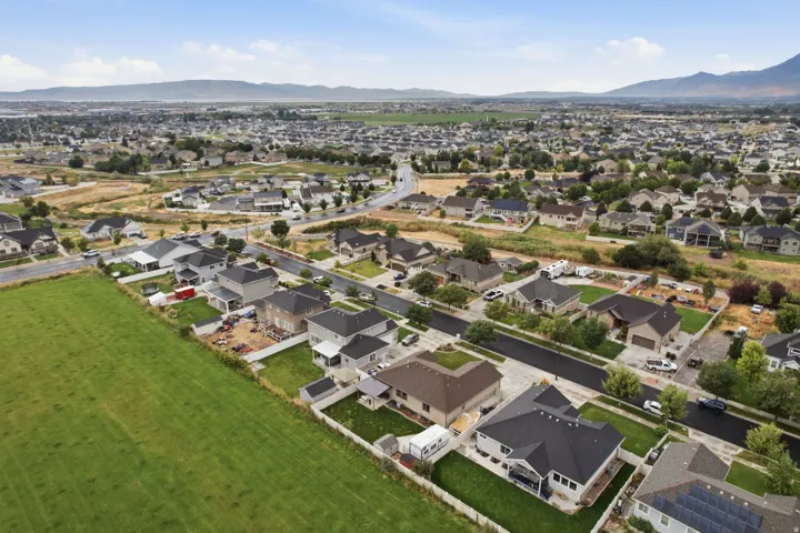 Expansive residential neighborhood with distant mountain scenery
