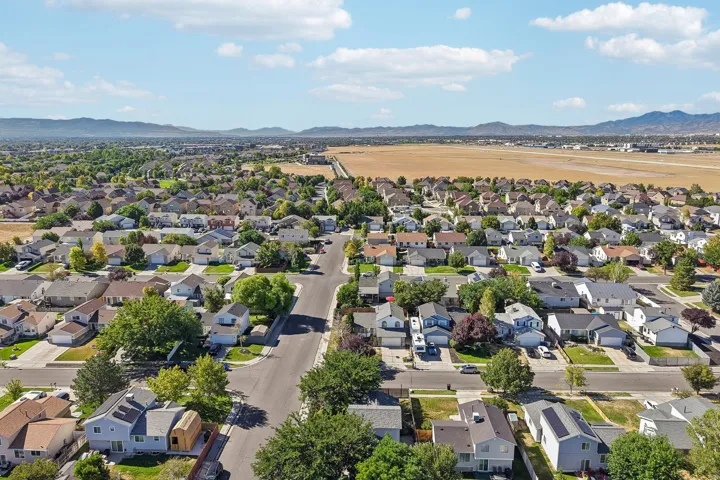 Residential neighborhood with established streets and mature trees