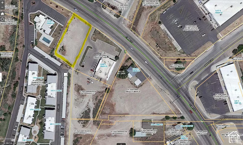 Aerial plat map. Outlining the property boundaries and surrounding parcels