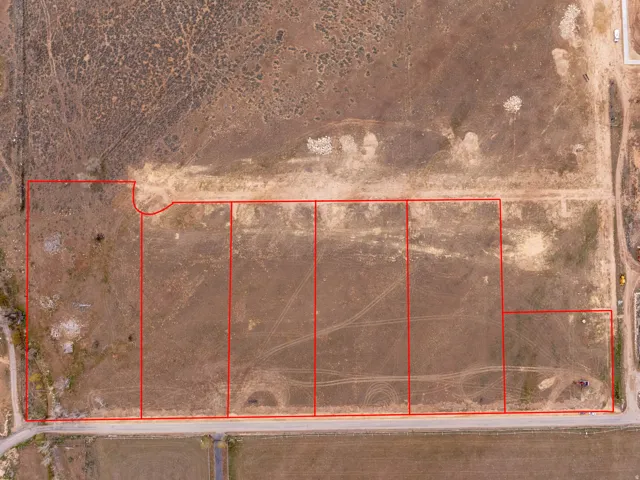 Aerial Map. Outlining the property boundaries and lot divisions