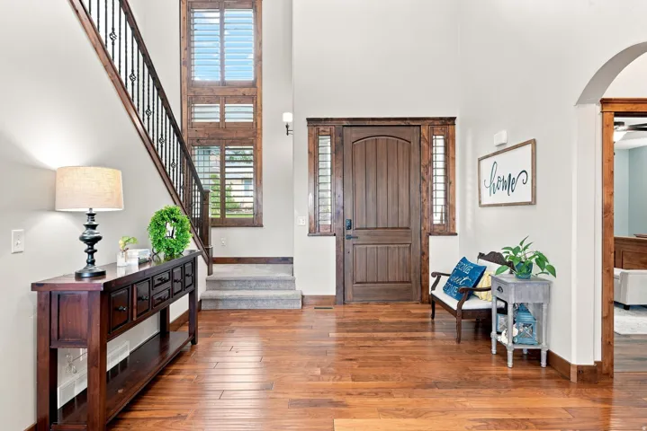 Foyer with high ceilings.