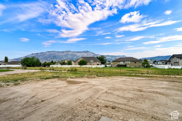 Expansive open land with mountain backdrop and mature trees