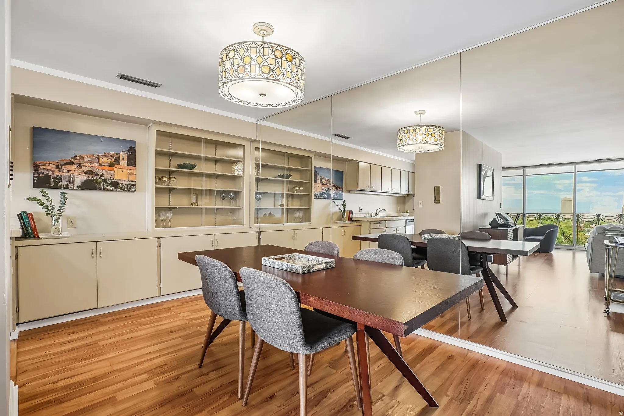Wood-finish flooring throughout