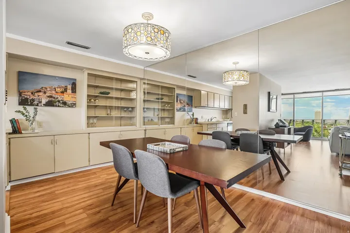 Wood-finish flooring throughout