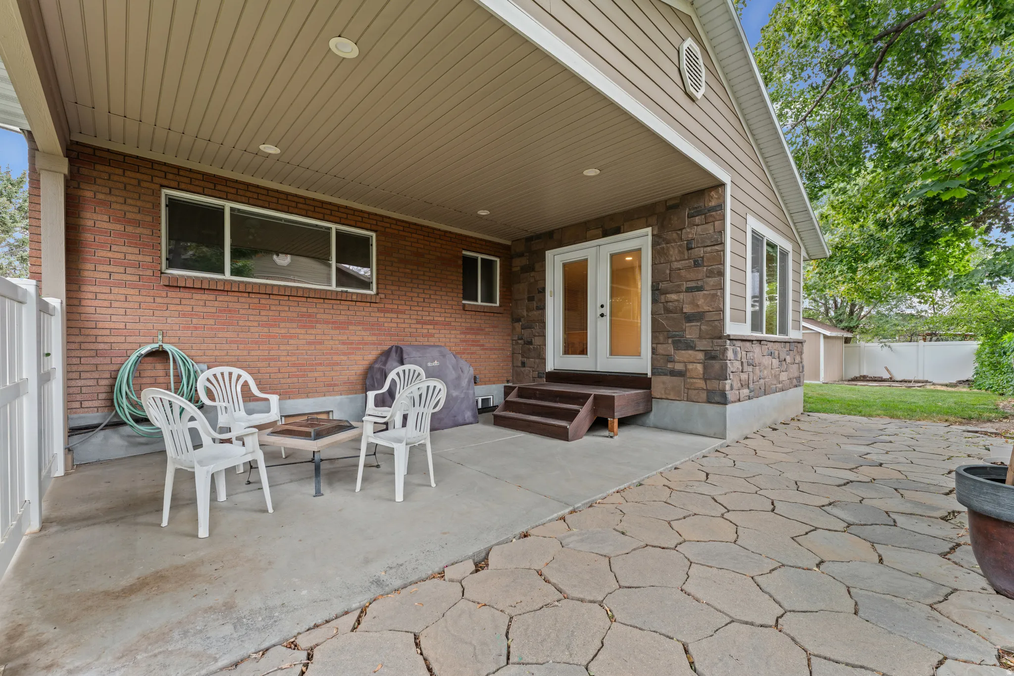Covered patio featuring a concrete surface and recessed lighting