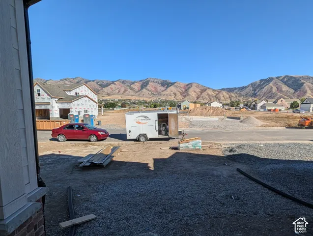 Mountain backdrop with a clear sky