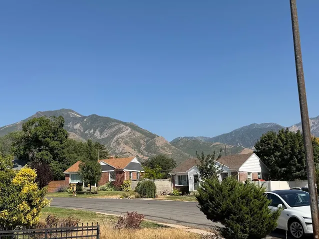 Mountain backdrop with established residential properties