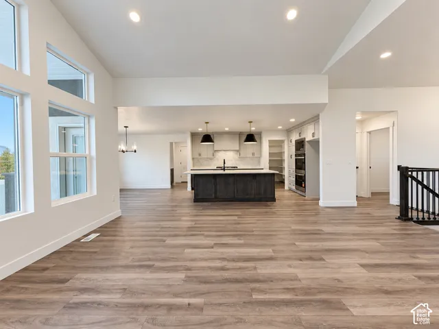 Vaulted ceilings with recessed lighting