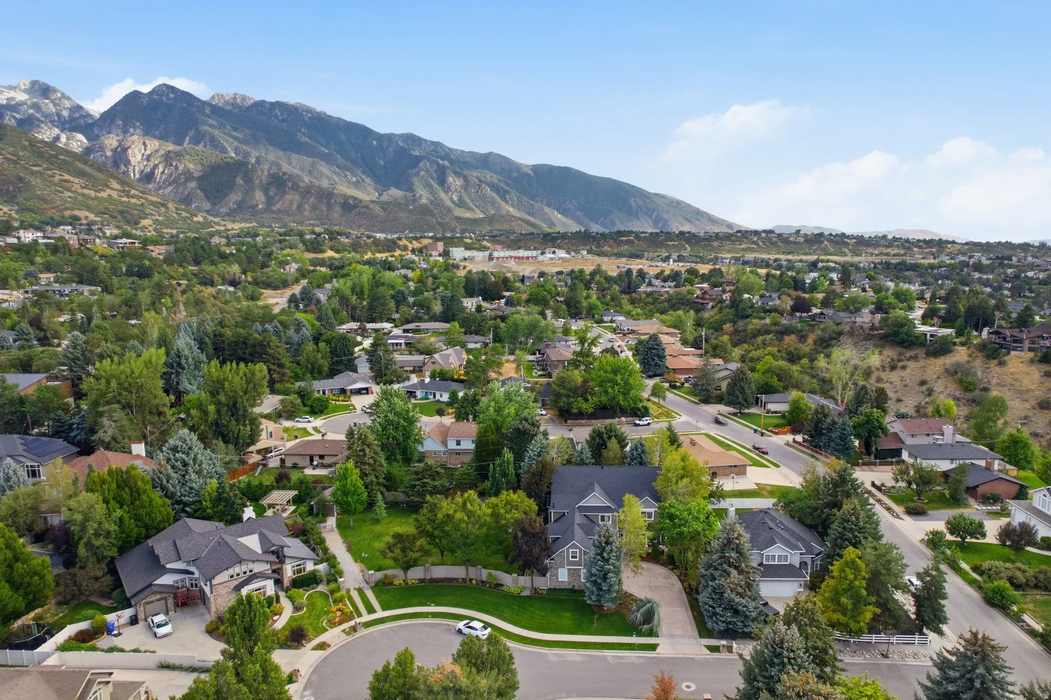 Expansive residential area with a prominent mountain backdrop