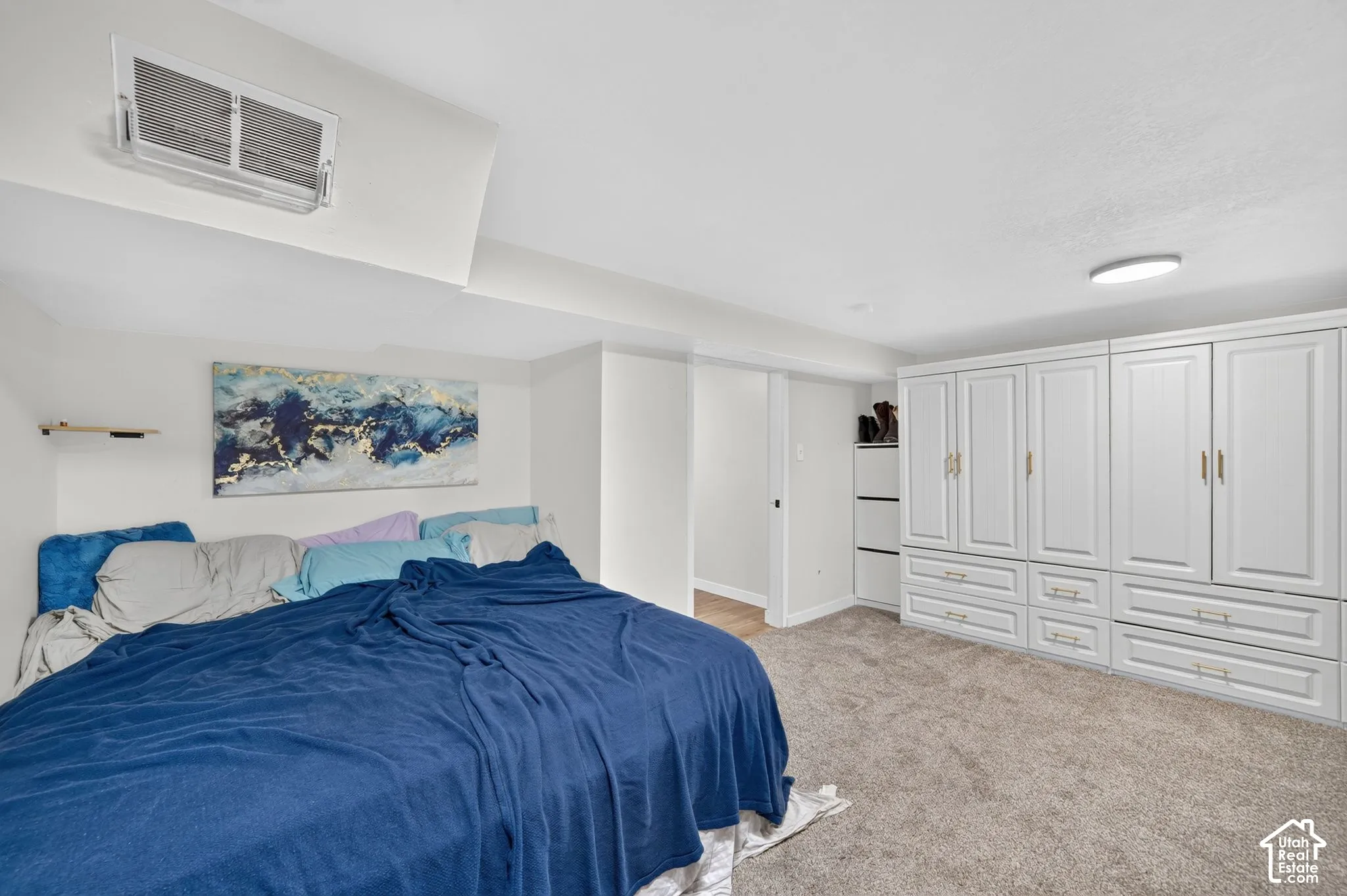 Ample storage shelves that will stay with the home.