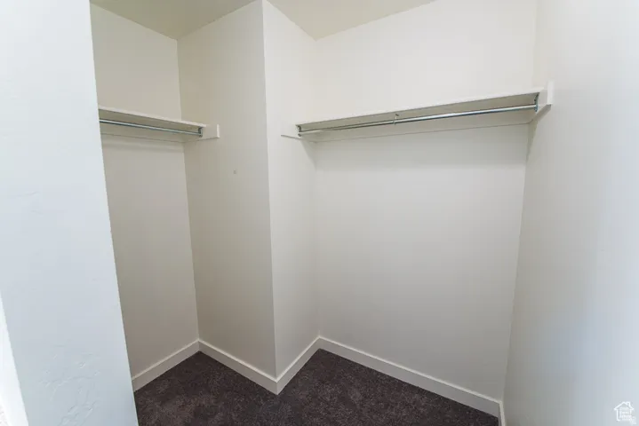 White walls with integrated shelving and hanging rods