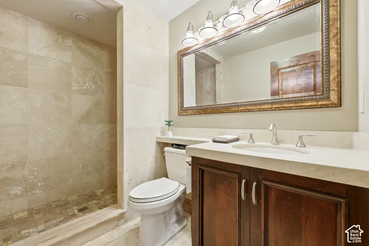 Main floor bathroom with walk in shower