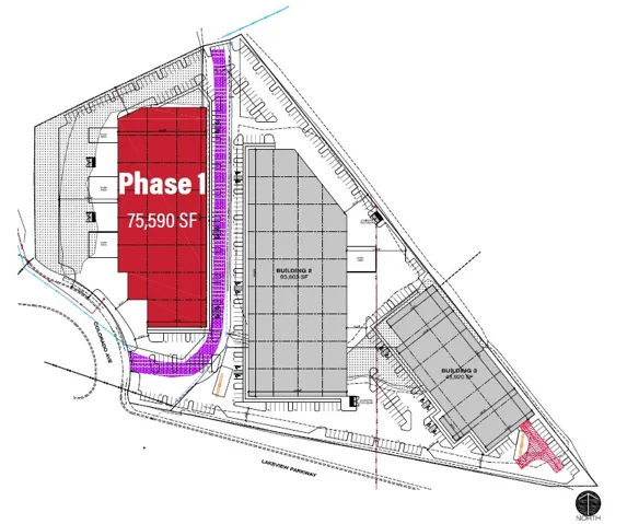 Site Plan. Outlining the proposed layout and phasing of the property development