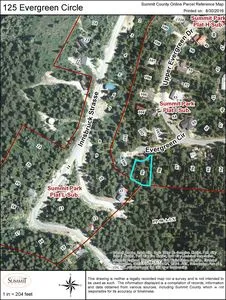 Online Parcel Reference Map. Displaying the geographic location and boundaries of the property at 125 Evergreen Circle