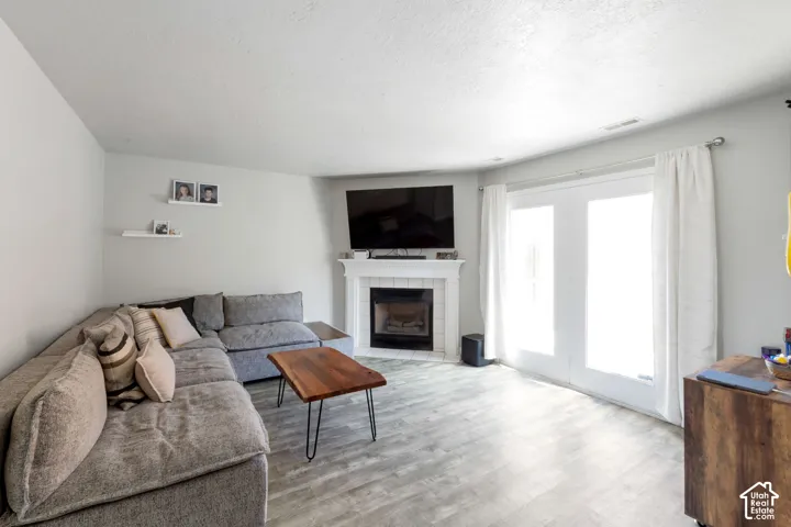 Inviting family room with gas fireplace