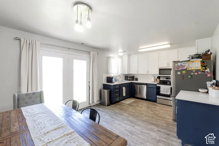 Open kitchen with nice dining space