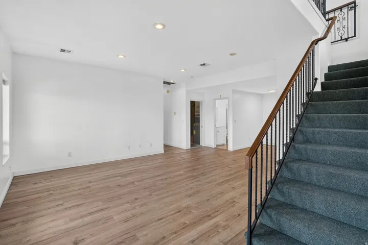 Wood-finish flooring throughout the main level