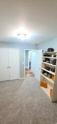 Neutral-toned carpeting with light-colored walls