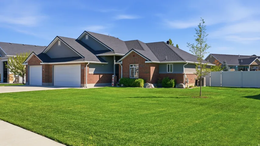 Brick and siding exterior with multiple gables