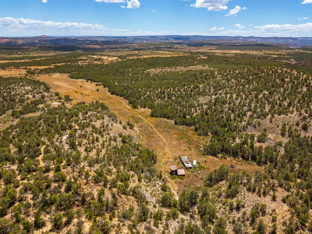 Aerial looking north across the property. BLM ground lies beyond the north boundary