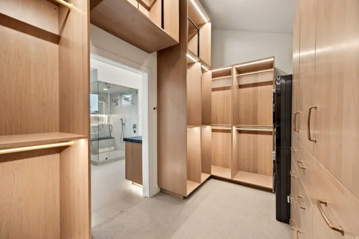 Custom built-in cabinetry with integrated lighting
