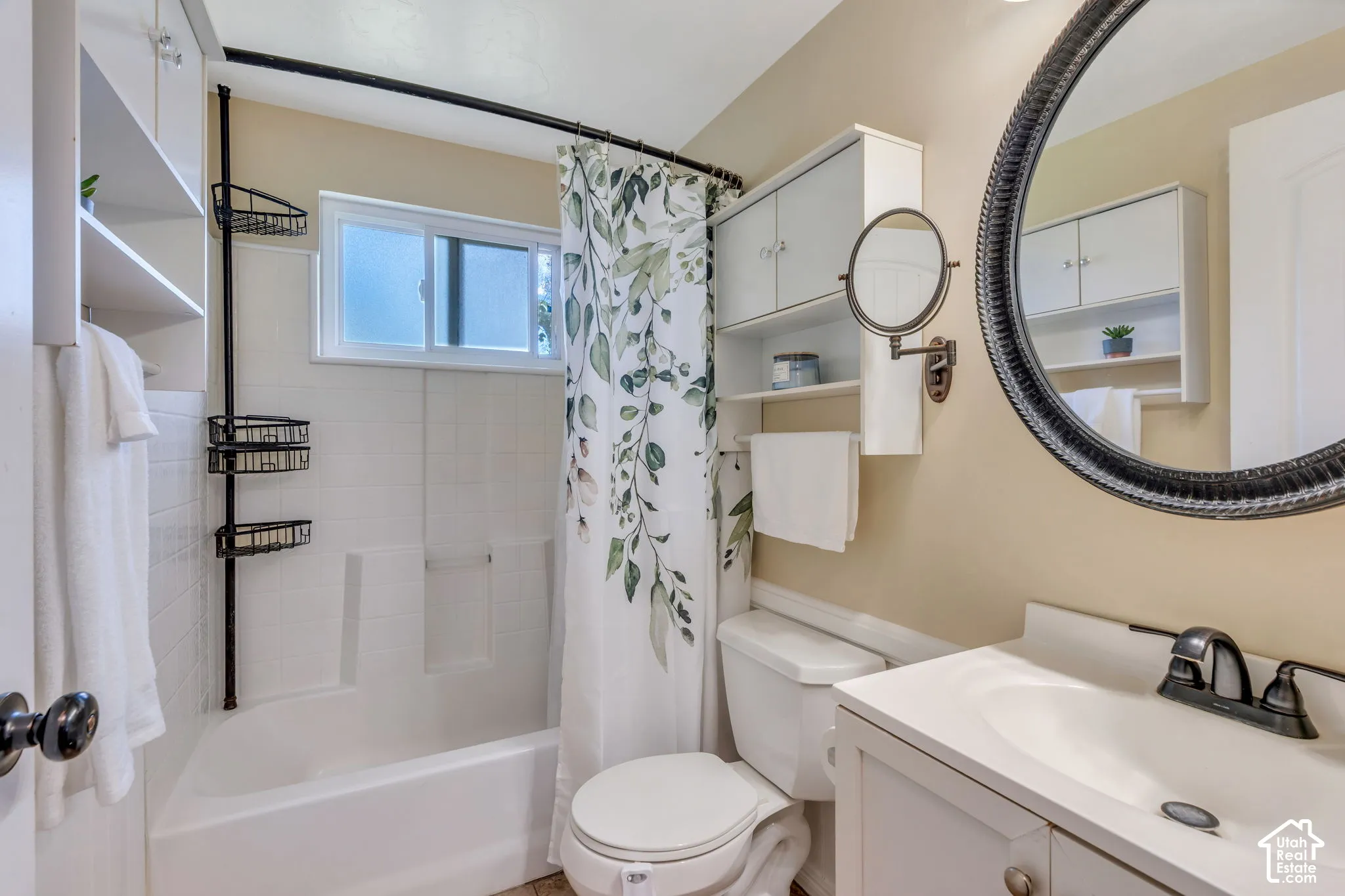 Nicely updated bathroom with a clean, fresh feel.