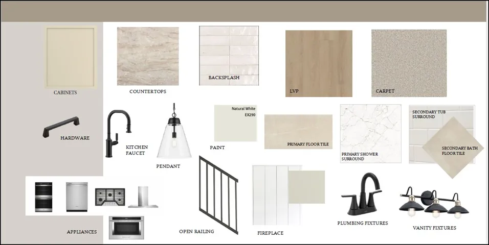 Material Selections. Presenting a compilation of material and fixture choices for the property