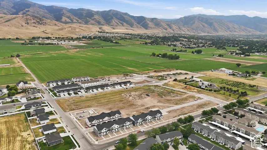 New construction residential development with mountain scenery