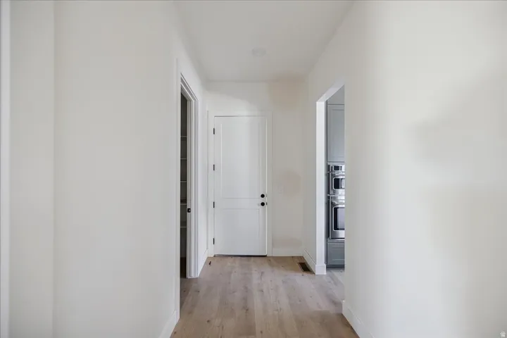 Wood-finish flooring with recessed lighting