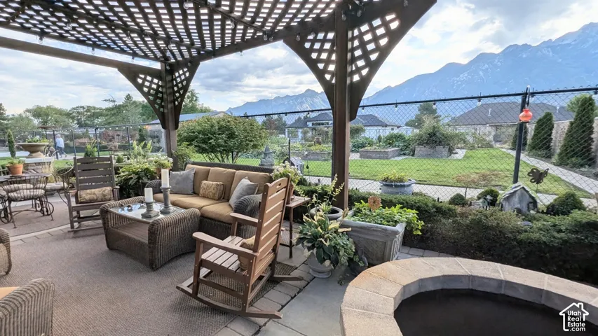 Back of home--covered patio
