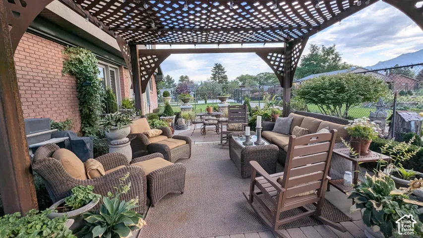 Back of home--covered patio