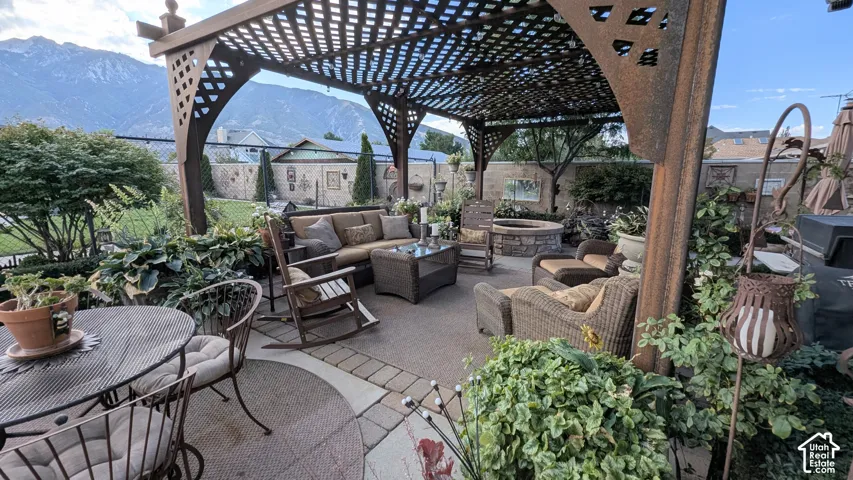 Back of home--covered patio