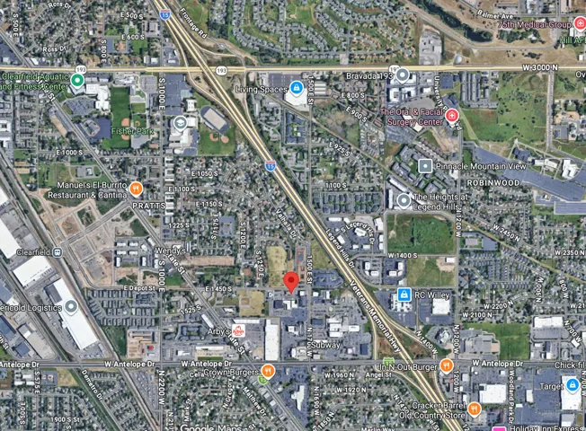 Satellite Map. Displaying an overhead perspective of the property's geographic parameters and surrounding infrastructure
