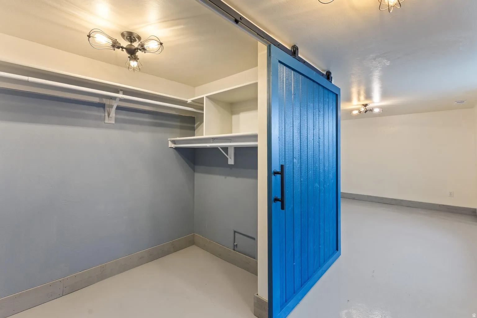 Built-in closet shelving and hanging rods