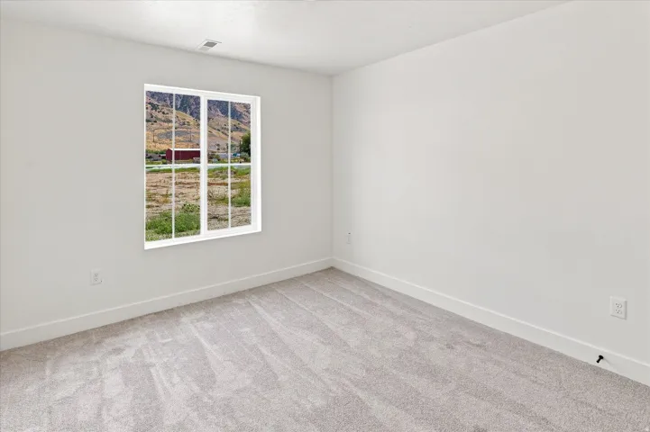 Light gray carpeting with white walls and trim