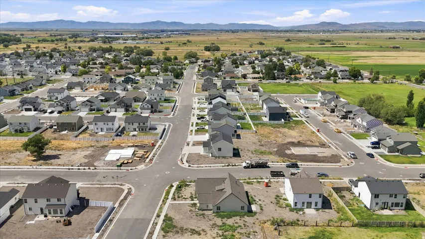 Developing residential neighborhood with established roads