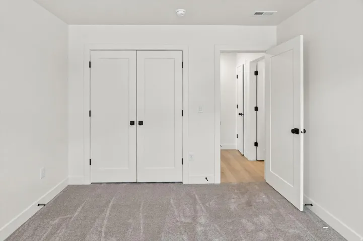 White interior doors with matte black hardware