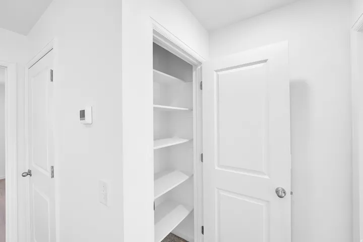 Built-in shelving for storage