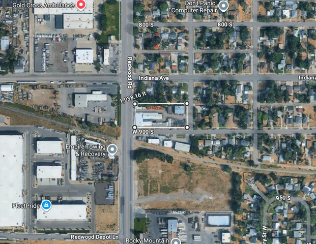 Aerial Map. Illustrating the property's boundaries and surrounding street network
