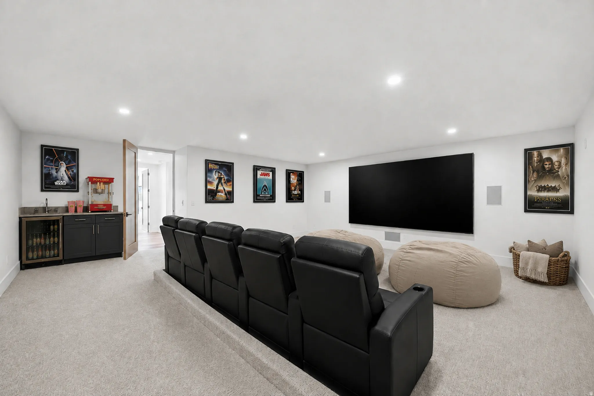 Virtual Staged Flex Room as media room