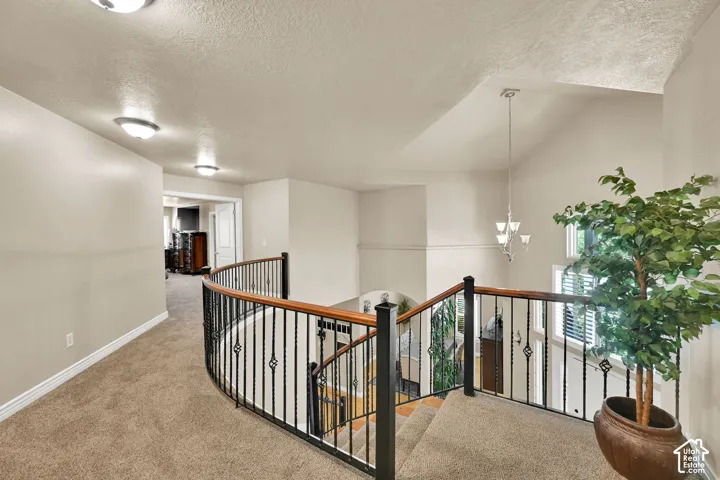 Upper-level hallway with new carpet