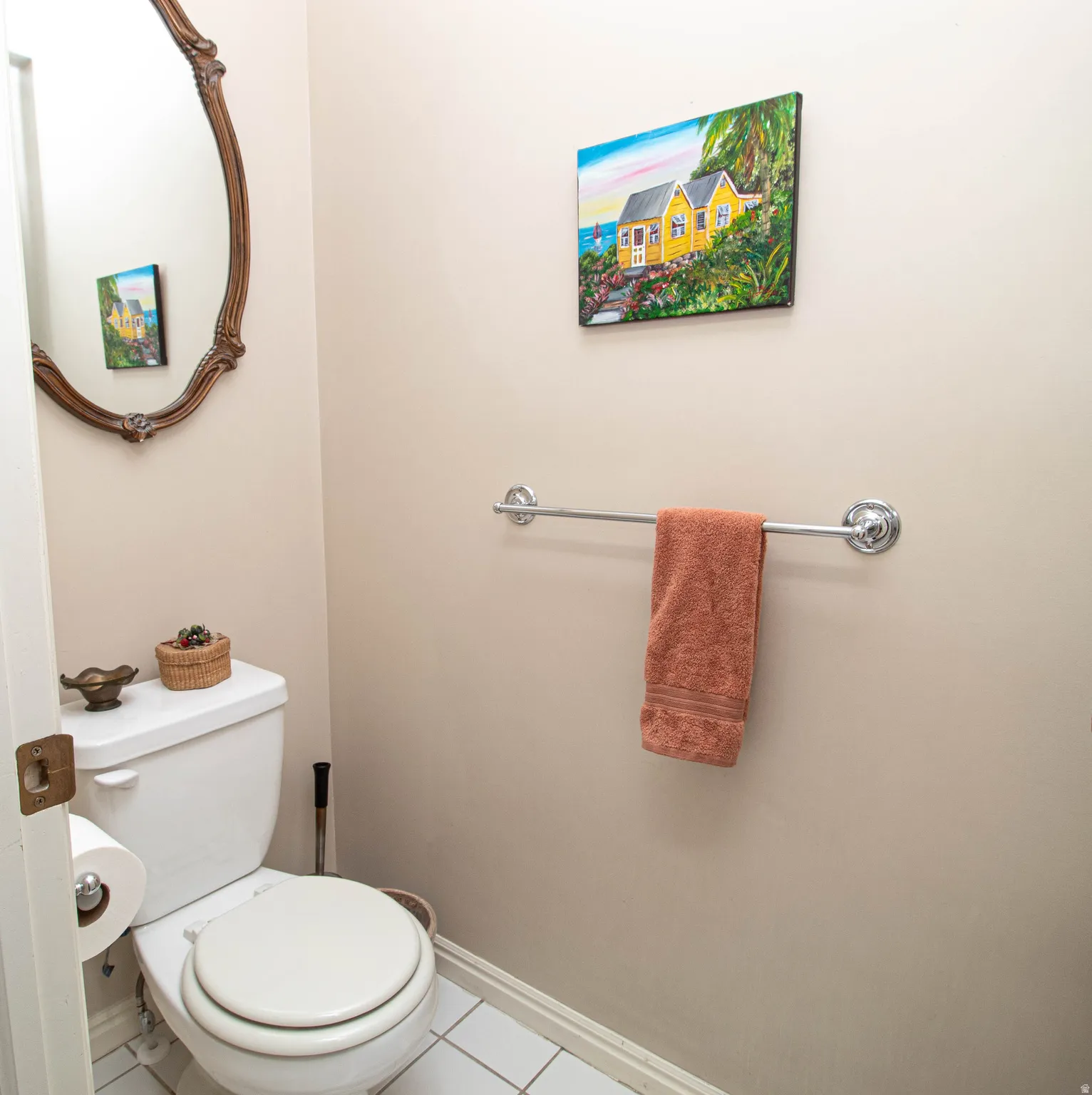 White tile flooring