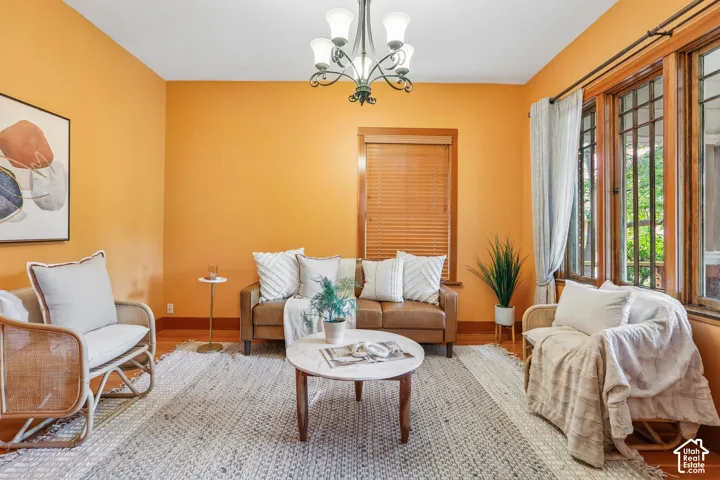Warm-toned interior with hard-surface flooring and a multi-pane window