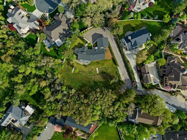 Overhead view showing the .61-acre lot and adjacent .54-acre residence, also offered for sale.