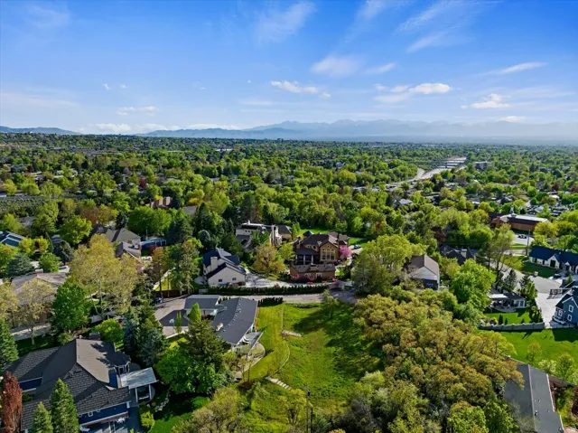 West-facing aerial showcasing expansive valley views from the area.