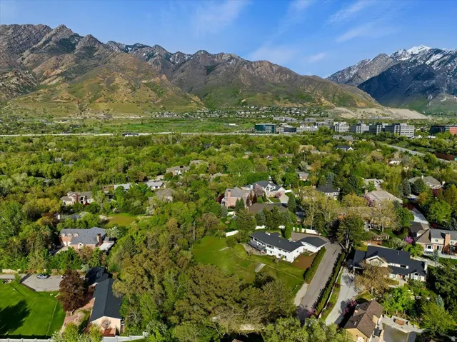 Elevated view across Holladay toward the Wasatch foothills.