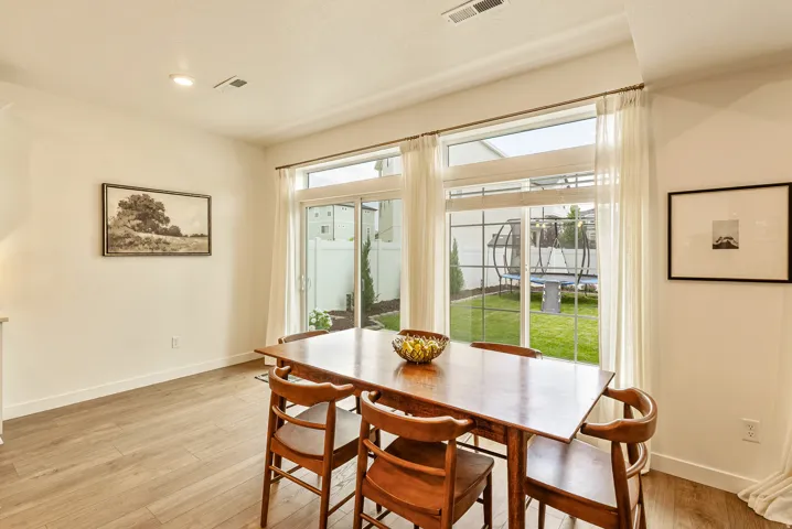 Bright interior with wood-finish flooring